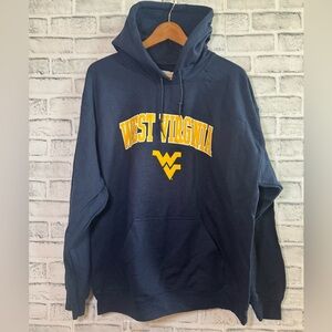 NWOT! Men’s West Virginia navy blue pullover hoodie sweatshirt Size Large